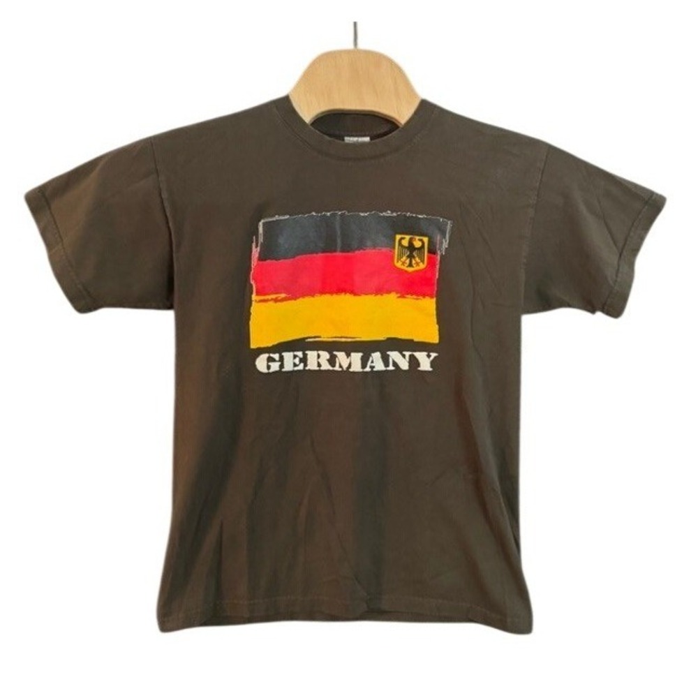 B&C Collection Germany Flag Graphic T-Shirt Brown Mens Small S Short Sleeve Tee